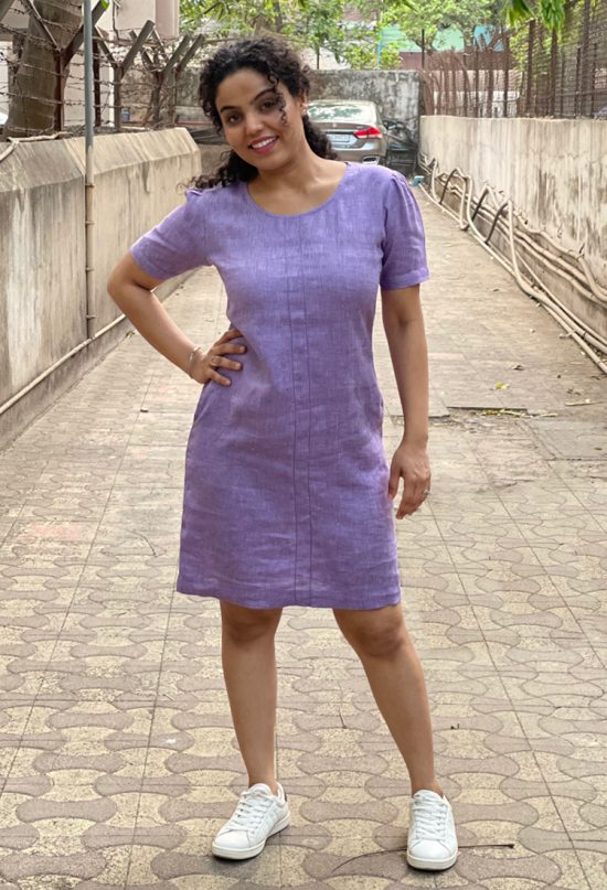 RUNNING STITCH SHIFT DRESS – The Linen Way