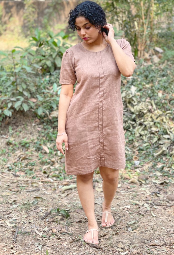 RUNNING STITCH SHIFT DRESS – The Linen Way